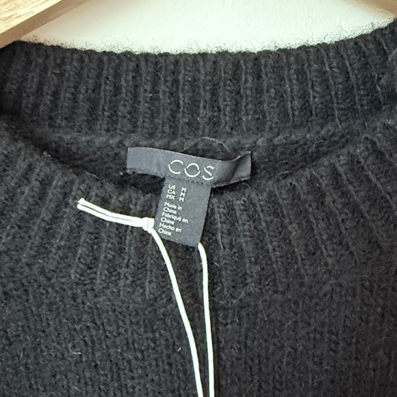COS Classic Black Alpaca Wool Blend Top - Picture 2 of 6